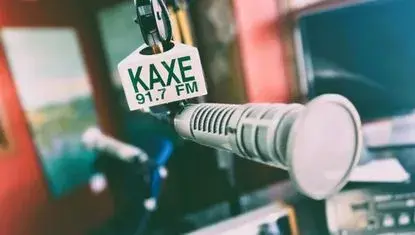 Microphone with KAXE call sign